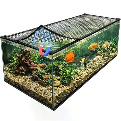 Magnetic Aquarium Lid Fish Tank Top Cover Hood Anti-Jumping Mesh Net for Fishs Tank Top Cover to Protect Fishes Jumping Out of for up to 40 Gallon Fish Tank
