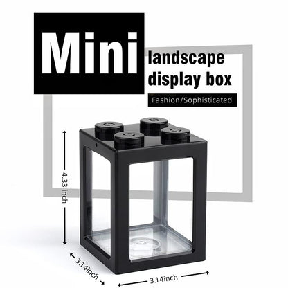 Mini Sea Monkey Tank, Small Shrimp Tank Stackable Mini Aquariums for Fairy Shrimp Eggs Moss Balls, 0.25 Gallon Temporary Betta Fish Tank Ant Feeding Case Mini Reptile Tank - color: Black