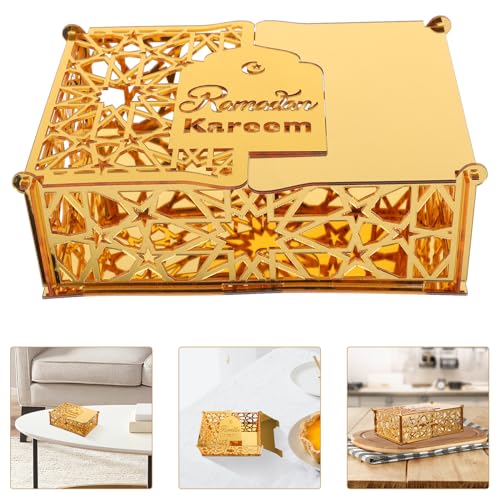 Eid Ramadan Acrylic Box Islamic Celebration Container Stylish Decorative Holder Elegant Treats Storage