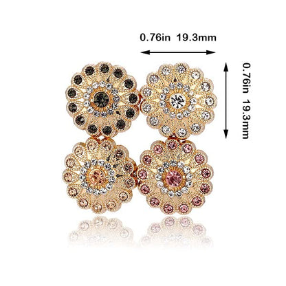 Strong Hijab Magnets Rhinestone Scarf Magnets for Hijab Magnetic Pins for Scarves Hijab Scarf for Women Girls Hijab Niqab Muslim Islamic Turban (FlowerB-Black+Clear+Gold+Pink)