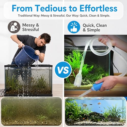 1 Easy-to-use Aquarium Siphon for Quick Water Changes and Gravel Cleaning