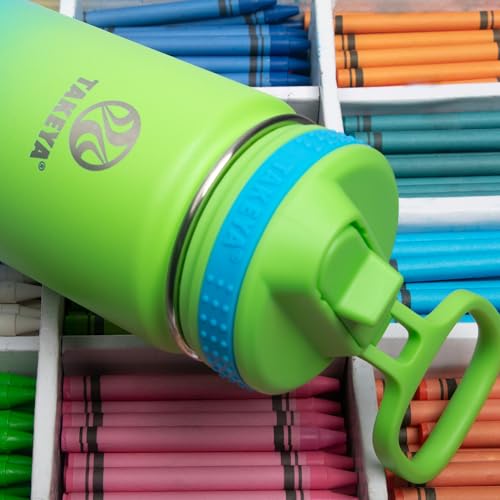 Takeya 18 oz Actives Stainless Steel Water Bottle with Straw Lid – Leakproof, Double-Wall Insulated, Keeps Drinks Cold 24 hrs/Hot 12 hrs, BPA-Free, Powder-Coated, Gym & Travel, Ombre Excitement - color: Ombre Excitement, size: 18 Ounces