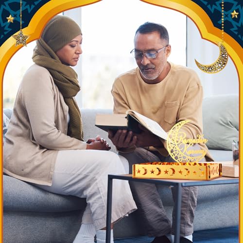 DoubleFill Ramadan Serving Tray Gold Eid Mubarak Holder Al-fitr Home Decoration for Moon Star Tray Gold Container for Home Islamic Muslim Party Tableware Kitchen Dessert Food Storage(Ramadan Kareem) - style: Ramadan Kareem