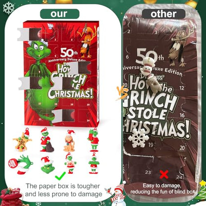 Christmas Advent Calendar 2026,Christmas Countdown Calendar,with 24 Collectible Advent Calendar for Kids Toddler Adult Teens Boy Girls,Xmas Vacation Gifts Idea - color: Christmas green