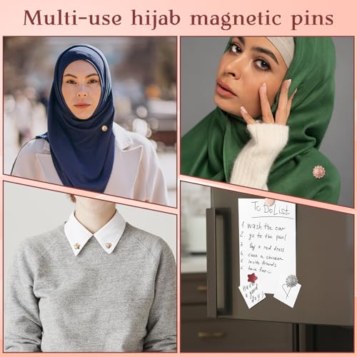 20 Pairs Hijab Magnets for Women, Strong Pinless Magnetic Pins Hijab Accessories, 5 Styles Multi-Functional Brooch Clasp for Scarves Shawl Dress
