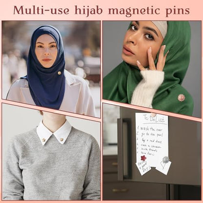 20 Pairs Hijab Magnets for Women, Strong Pinless Magnetic Pins Hijab Accessories, 5 Styles Multi-Functional Brooch Clasp for Scarves Shawl Dress