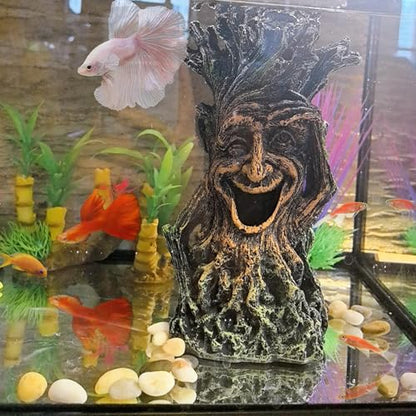 Tfwadmx Fish Tank Decoration Tree Trunk Aquarium Statue Hollow Stump Root Terrarium Reptile Hideout Accessories Ornament for Hermit Crabs Crayfish Sucker Fish Guppy