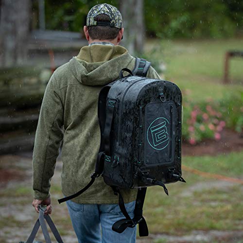 BOTE Highwater Backpack Waterproof Outdoor Zipper Dry Bag 28 Liter Capacity Molle Straps Fully Submersible Watersports Kayaking Fishing Hunting Boating | 100% waterproof 28L backpack with submersible gear protection - color: Black