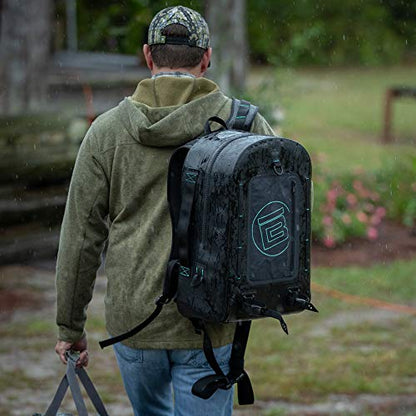 BOTE Highwater Backpack Waterproof Outdoor Zipper Dry Bag 28 Liter Capacity Molle Straps Fully Submersible Watersports Kayaking Fishing Hunting Boating | 100% waterproof 28L backpack with submersible gear protection - color: Black