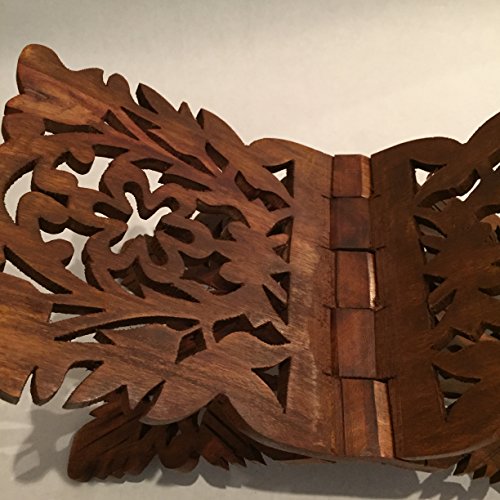 기도 책 홀더 스탠드 독특한 휴일 선물 리할 레할 레일 나무 조각 선물 39.4cm x 17.8cm(15.5인치 x 7인치)