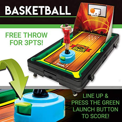 Franklin Sports Table Top Game Set - 5-in-1 Sports Center Indoor Game-Tabletop Soccer, Basketball, Hockey, Bowling+Pool