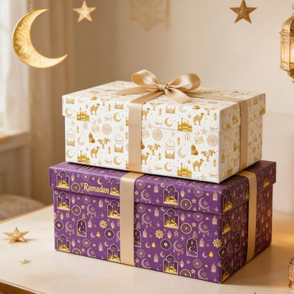 Keluna Ramadan Eid Gift Wrapping Paper - 12 Pcs Wrapping Paper for Ramadan Night Eid Al Fitr Charity Gifting Holy Month Rituals Islamic Festive - color: Ramadan