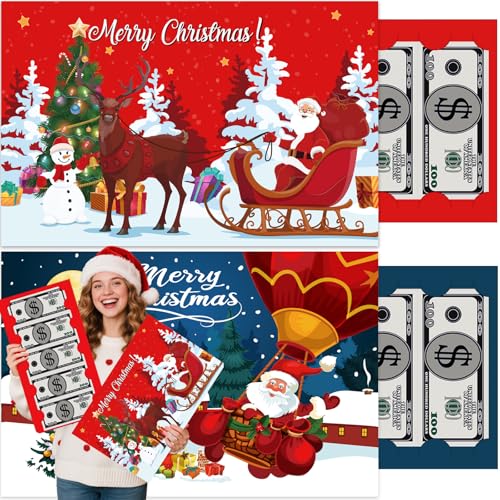 2 Pack Extra Large Christmas Envelope Money Holder Gifts with Cash Card Slots, 14x9 Inch Oversize Surprise Christmas Gift Cash Card Holders for Kids Adults, Fun Ways to Give Money Ideas - color: Dark Red+Drak Blue (2 Pack Oversize Envelope)