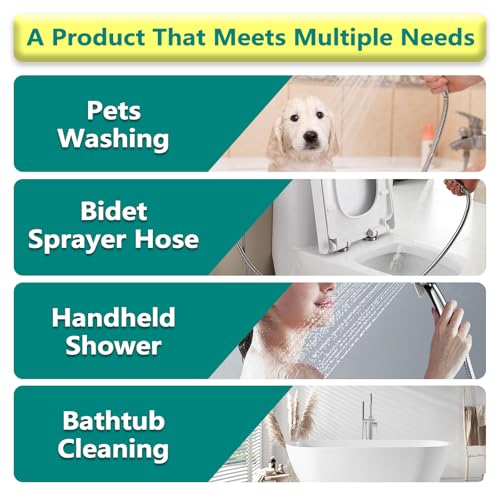 TRIPHIL Kink-free Shower Hoses 118" Extra-long Handheld Shower Head Hose Replacement Flexible Metal Tube Extension Anti-twist Brass Connectors Stainless Steel Brushed Nickel - color: Brushed Nickel, size: 118 Inches