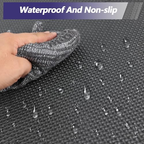 1/2 inch Thicked Gym Floor Mats (20 Sq Ft), 20 Tiles 12.6X12.6in High Density EVA Foam Gym Flooring for Home Gym, Weightlifting, Kids Play Area, Non-Slip, Free Splicing. - size: 20 Sq Ft(20 Tiles)