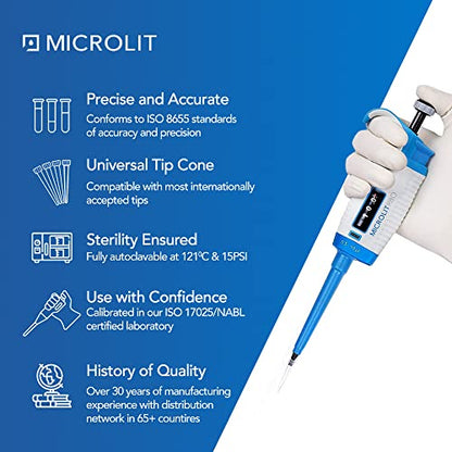 Single-Channel Pipette, Adjustable Volume - Accurate & Calibrated | For 2-20ul Liquid Capacity, Compatible with 20ul Pipette Tips - size: 2-20ul, style: Single-Channel