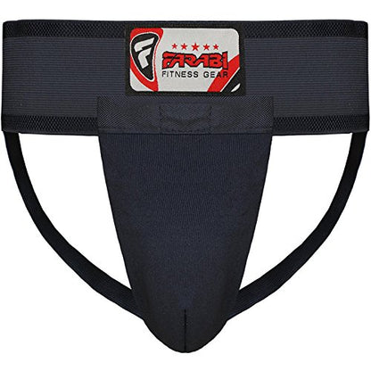 Farabi Sports Elasticated Groin Guard for Men Boxing Groin Protector for MMA, BJJ, Karate, Martial Arts & Combat Sports - Ventilated Protective Cup Guard - size: Large