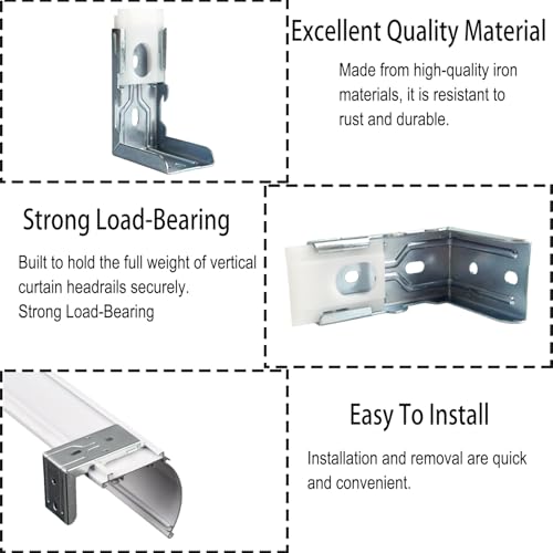 4 Pack Zebra Shades Mounting Brackets, Window Treatment Repair Kit - Heavy Duty Metal Blinds Bracket Support for 1-1/2"(38mm) Zebra Shades and Blinds