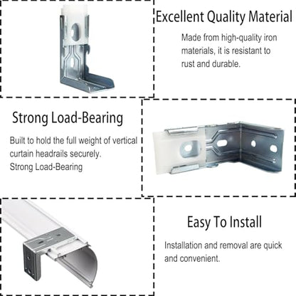 4 Pack Zebra Shades Mounting Brackets, Window Treatment Repair Kit - Heavy Duty Metal Blinds Bracket Support for 1-1/2"(38mm) Zebra Shades and Blinds