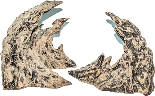 Novelsite Fish Tank Accessories, Aquarium Decorations, Scenery, Rock Ornaments - Create Aquatic Beauty with Premium Aquarium Decorations, 14.4 x 7.1 x 3.34 inches - color: Grey Rockery, size: Canyon-M