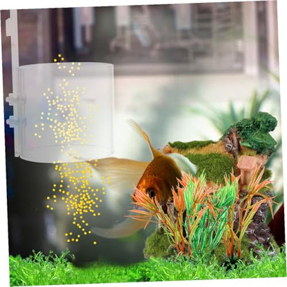 Fish Tank Feeding Ring Acrylic Shrimp Feeder Cup Betta Feeding Ring for Aquarium Fish Food Holder with 80 Hook for Freshwater Tanks