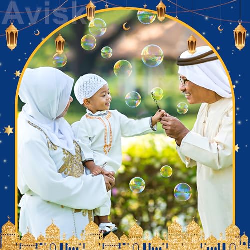 80Pcs Eid/Ramadan Mubarak Bubble Wands, Mini Bubble Wands for Eid Party Favors, Islamic Gift Toys for Girls Boys Kids Toddler Adults, Party Bag Stuffers Goodie Bag Filler, Classroom Prizes - size: 4.2 inches