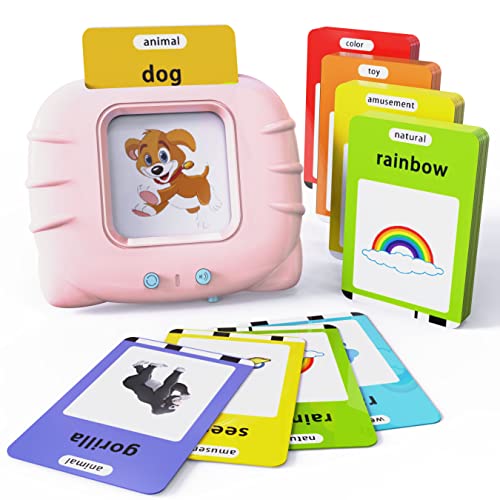 Lapare Audible Learning Toy with Music for Toddler Age 1 2 3 4 5, 520 Sight Words Talking Flash Cards Toy for Girls to Learn Alphabet Number Color Shapes and More - color: Pink, size: 520 Sight Words English + 4 songs