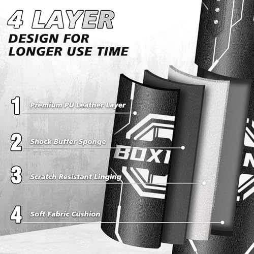 Filled Punching Bag for Adults, 4FT PU Leather Hanging Boxing Bag with 11lb Sponge Filler & 12OZ Boxing Gloves, Heavy Kicking Bag Boxing Equipment for MMA Training Karate Kickboxing - style: Octagon