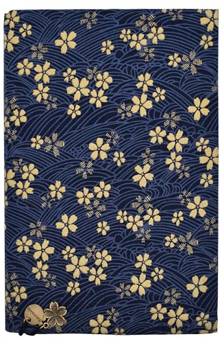 BLBMH 6x9 Bible Book Cover for Women, Non-Stretch Fabric Protector for Paperback, Soft Cloth Sleeve with Bookmark for Journals Notebooks | Privacy Reading Gift- Blue Sakura - color: Sakura Blue