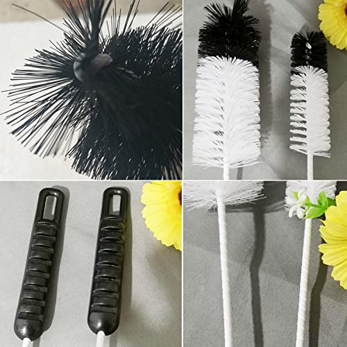 Bottle Brushes Thin Long Handle X 4, Utility Skinny Wire Cleaner Set Big Small, Bendable Flexible for Cleaning Narrow Neck Water, Beer, Wine, Baby Bottles, Pipes, Tubes, Hoses, and Flasks
