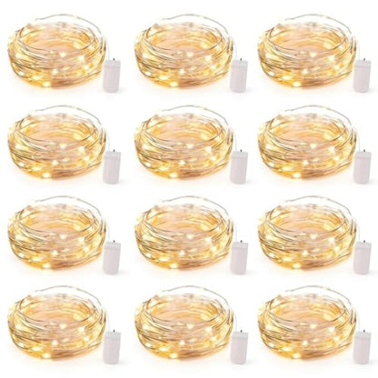 Fairy Lights，12 Pack LED Fairy Lights - 7ft 20LED Waterproof Silver Wire Firefly Starry Moon Lights for DIY Crafts Wedding Table Centerpieces Party Ramadan Decorations