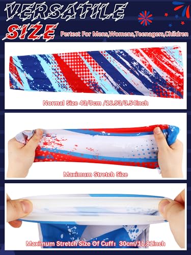 Tisancy 10 Pairs Sun Protection UV Arm Sleeves Cooling Anti Slip Compression Sleeves Sports Polyester Cycling Covers - size: Medium, style: American Flag