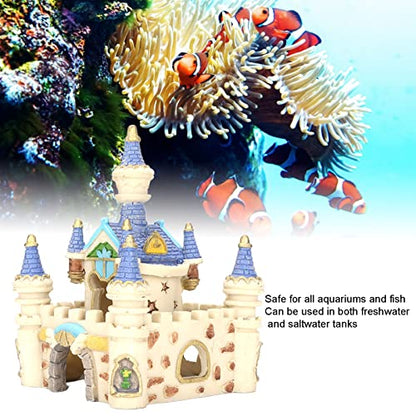 Zerodis Aquarium Resin Castle Decoration, Fish Castle Decorations Castle Resin Cave Hide House Fish Decorations for Aquarium Ornament Accessories