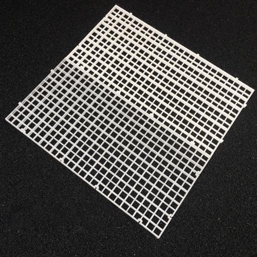 4pcs Aquarium Lid Hood Fish Tank Top Cover Terrarium Lid Plastic Grid Panel Egg Crate Grate with 6 Aquarium Glass Cover Board Clip Fish Tank Lid Anti-Jumping Net Cover (Clear,11.6*11.6inch)