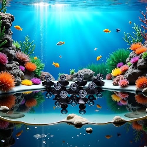 10 Pcs Transparent Aquarium Suction Cup, Plastic Sucker with Clips Fish for Tank Pipe Hose Tube Holder Fish Tank Suction Cups Aquarium Air Pump Accessories (1.2in)