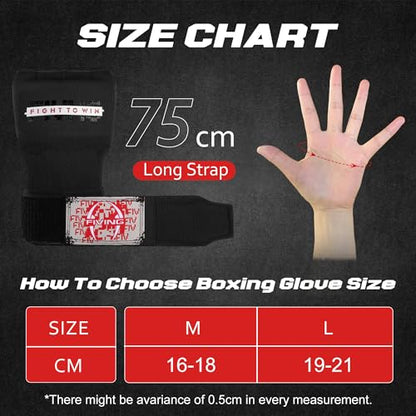 Gel Padded Inner Gloves with Hand Wraps for Men & Women | Boxing, Quick Elastic Training Wraps, Muay Thai MMA Kickboxing, Knuckle Wrist Protector