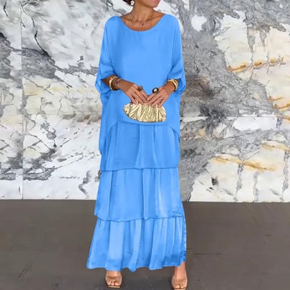 Prayer Clothes for Muslim Women One-Piece Long Sleeve Islamic Prayer Dress O Neck Slim Fit Maxi Dress Dress - color: Blue, size: Large