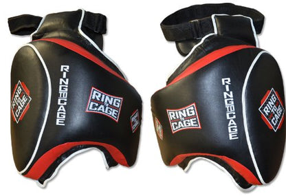 Deluxe Muay Thai Thigh Guard - color: Black/Red
