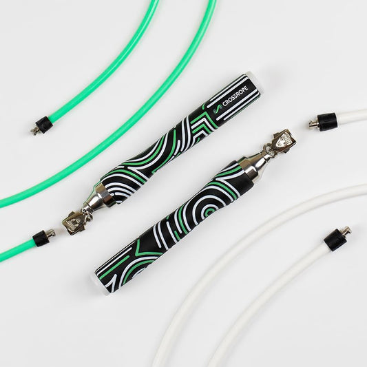 Crossrope Get Lean Weighted Jump Rope Set for Weight Loss | Includes Slim Handles with 1/4 and 1/2 lb weighted ropes for efficient cardio, endurance training, and full-body workouts. - size: Large, style: 2023 Edition