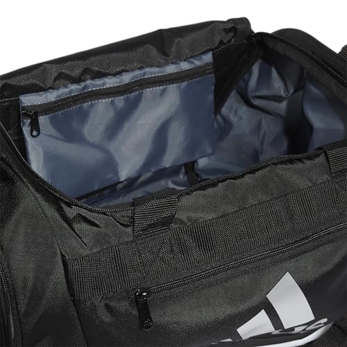 adidas Unisex Defender 4.0 Gym Duffel Bag for Men and Women - color: Black/Silver Metallic, style: Small (38l)