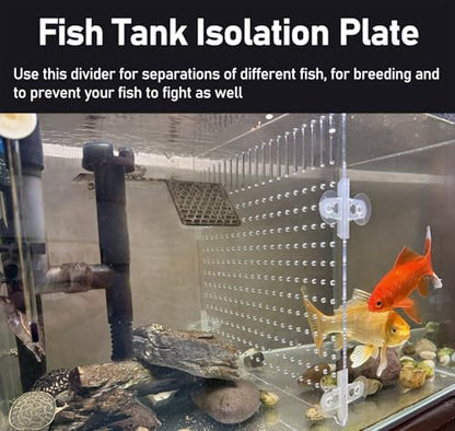 180 Gallon Aquarium Divider for Baby Fish - Clear Acrylic Separator Board for Optimal Fish Separation, Tank Organization & Ea