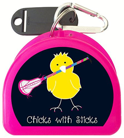 Lacrosse (Pink) Case for Mouth Guard, Retainers - Lacrosse Chick - color: Pink