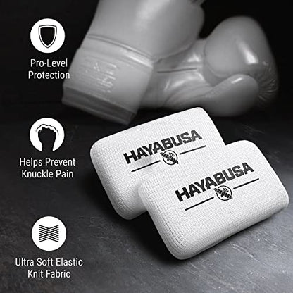 Hayabusa Boxing Knuckle Guards - color: White, size: Large-X-Large