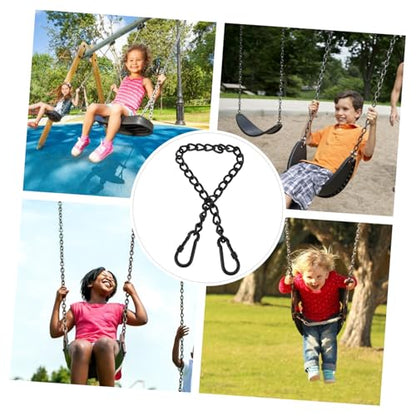 GALPADA Strong Steel Hanging Chains Snap Hooks for Hammocks Height Black Coated Link Set for Swing Chairs and Punching Bags Easy Installation for Outdoor and Indoor Use