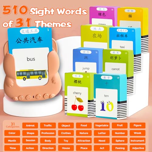 Bilingual Talking Flash Cards for Kids - Test Mode, Chinese - color: Chinese