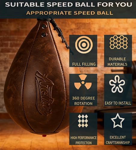 Boxing Speed Punching Bag MMA Training Speed Ball Hanging Swivel Reflex Bag Equipment Workout Kicking Martial Arts Home Gym Exercise Speed Bag - color: Coffee