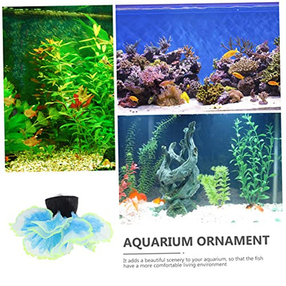 Luxshiny Durable Blue Silicone Aquarium Plant Decor Lifelike Artificial Fish Tank Ornament for Freshwater Aquarium Supplies Vivid Aquatic Plant Adornment Enhancing Natural Style and
