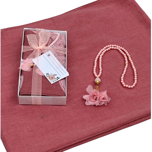 SAIKA 4 PCS Muslim Women Soft Premium Hijab, Scarves Shawl, Long Scarf Wrap, Scarves with Gift package, Islamic gift for her - color: Rose