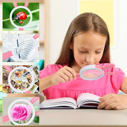 10X Kids Magnifying Glass Handheld Magnifier for Child (Bunny Style 1Pcs) | Bunny shape magnifier student exploring nature, scientific experiment Observing insect animal plant leaves explore reading - color: Bunny Style 1pcs