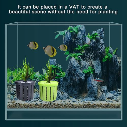 16lots Plant Container Aquariums Planting Basket for Homes and Public Aquariums Water Plant Fixing Basket - color: Gray